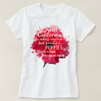 T-shirt Patriotique romantique du pavot rouge de Californi