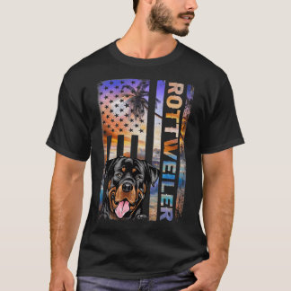 T-shirt Patriotique Rottweiler Drapeau Américain Dogs Amou