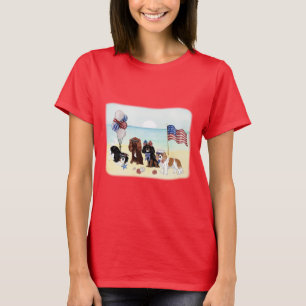 T-shirt Patriotique, Rouge, Blanc, Bleu, 4 juillet Cavalie