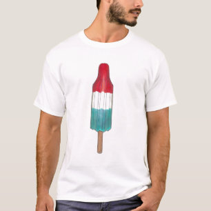 T-shirt Patriotique Rouge Blanc Bleu Roquette Ice Popsicle