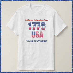 T-shirt Patriotique rouge blanc et 4 juillet bleu