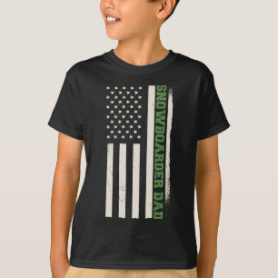 T-shirt Patriotique Snowboard Hiver Snowboard Snowboard