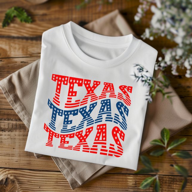 T-shirt Patriotique Texas Red and Blue Boho (Créateur téléchargé)