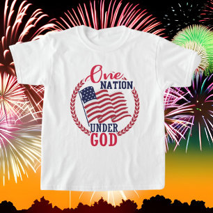 T-shirt Patriotique une nation sous Dieu mot art