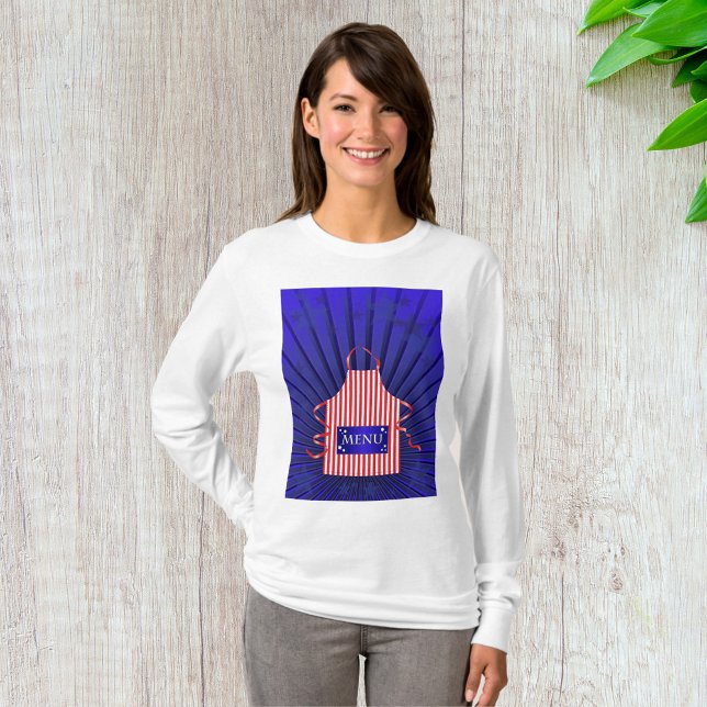 T-shirt Patriotique USA Chef Rouge Blanc Bleu BBQ Cuisine (Créateur téléchargé)