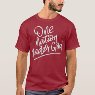 T-shirt Patriotique USA design One Nation Under God