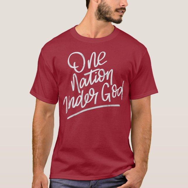 T-shirt Patriotique USA design One Nation Under God (Devant)