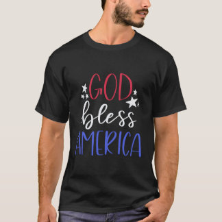 T-shirt Patriotique Usa Dieu bénisse l'Amérique