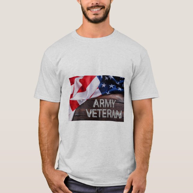 T-shirt Patriotique "vétéran de l'armée" (Devant)