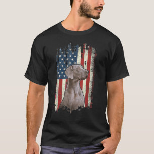 T-shirt Patriotique Weimaraner Drapeau Américain Chien Hom