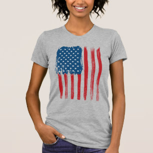 T - Shirt-Patriotische Flagge für Frauen T-Shirt