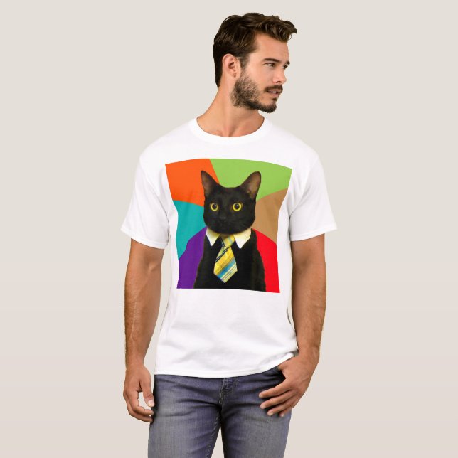 T-shirt Patron de chat en cravate (Devant entier)