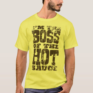 T-shirt Patron de sauce chaude - T affligé par brun