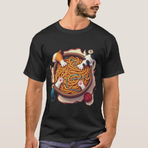 T-shirt Patte de Chat Drôle Spaghetti Fils Moment Amusant