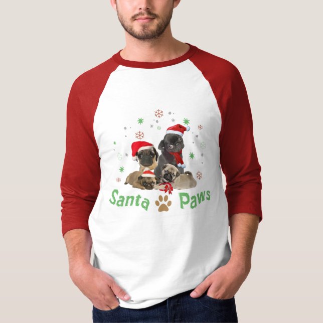 T-shirt pattes de Père Noël de carlin (Devant)