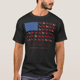 T-shirt Pattes Et Rayures Pour Toujours Chihuahua Drapeau