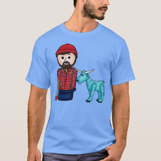 T-shirt Paul Bunyan et Babe l'Ox bleu