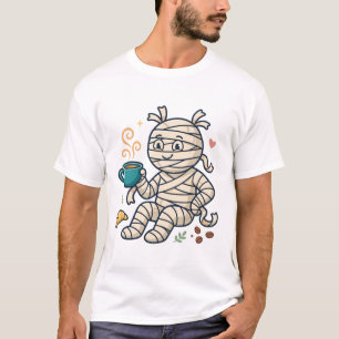 T-shirt Pause café de momie drôle d'art d'Halloween