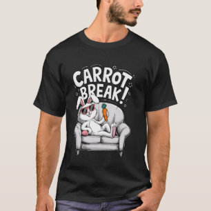 T-shirt Pause Carotte Humour Drôle Pâques Lapin Paresseux 