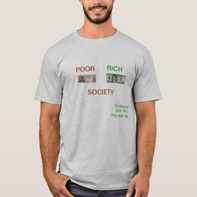 T-shirt pauvre société riche (Devant)