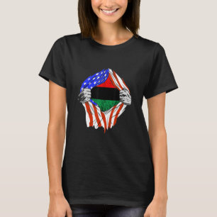 T-shirt Pavillon panafricain de la poitrine afro-américain