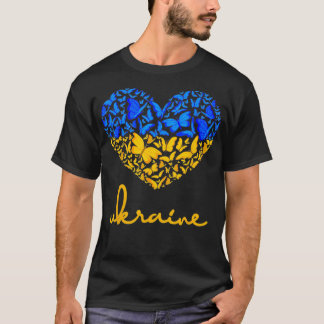 T-shirt Pavillon ukrainien Paix Ukraine Pavillon Papillon