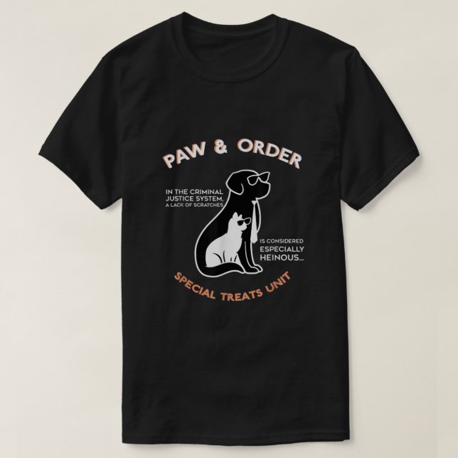 T-shirt Paw and Order Unité de Traitements Spéciaux Entraî (Design devant)
