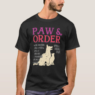 T-shirt Paw And Order Unité Féline Spéciale Formation Anim