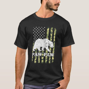 T-shirt Paw Paw Bear Camping Randonnée Camouflage USA Amér