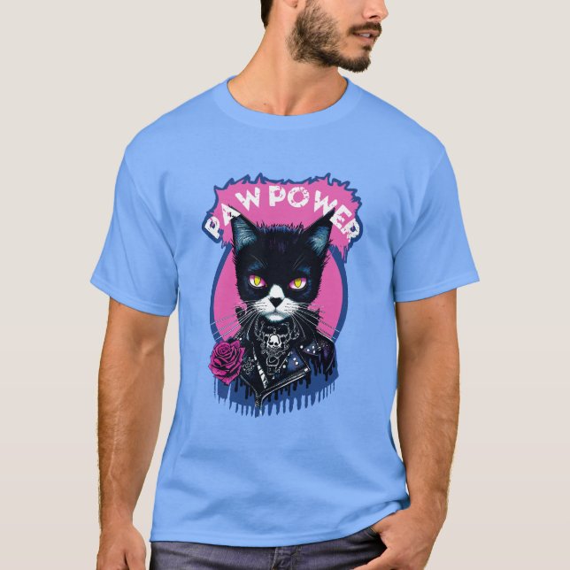 T-shirt Paw Power Punk Chat (Devant)