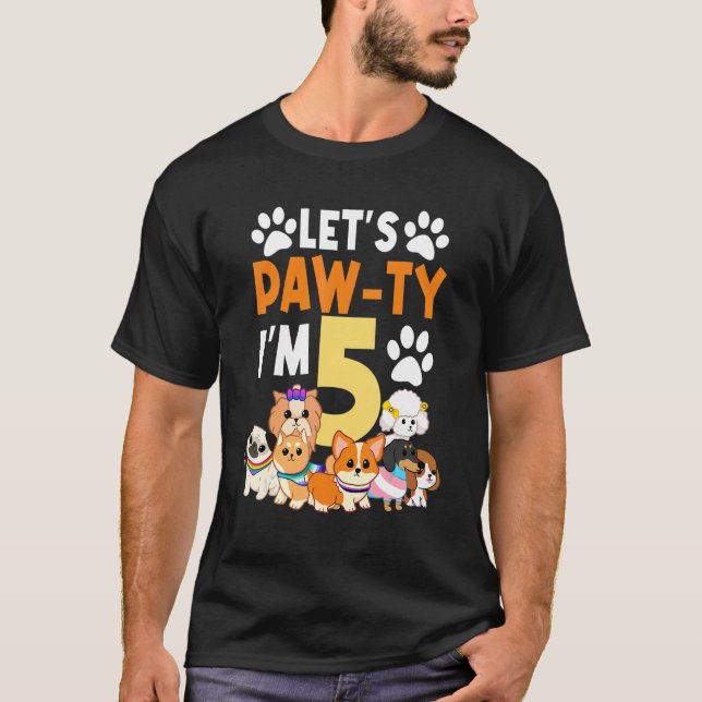 T-shirt Paw Ty Je suis 5 Anniversaire 5ème Anniversaire Ce (Devant)