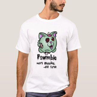 T-shirt Pawmbie la pièce en t de chaton de zombi