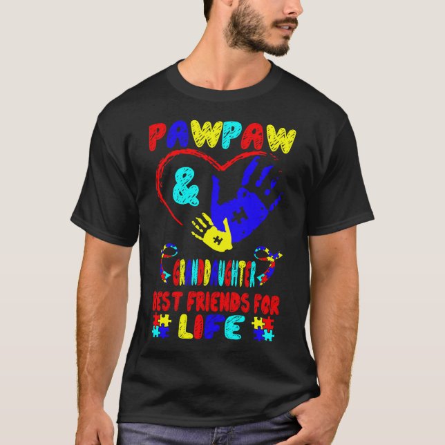 T-shirt Pawpaw Grandgirl Best Friends For Life (Devant)