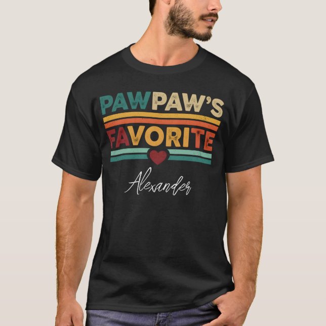 T-shirt Pawpaw's Favorite Retro Simple Modern Script Name (Devant)