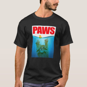 T-shirt PAWS Adorable Chaton  Chat Et Canard En Caoutchouc