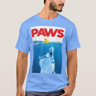T-shirt PAWS Cat and Yellow Rubber Duck Cute Kitten Funny