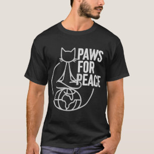 T-shirt Paws for Peace/ Cat Lover's Minimalist World Peace