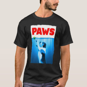 T-shirt Paws Jaws Chien Et Tennis Ball Pour Les Hommes Fon