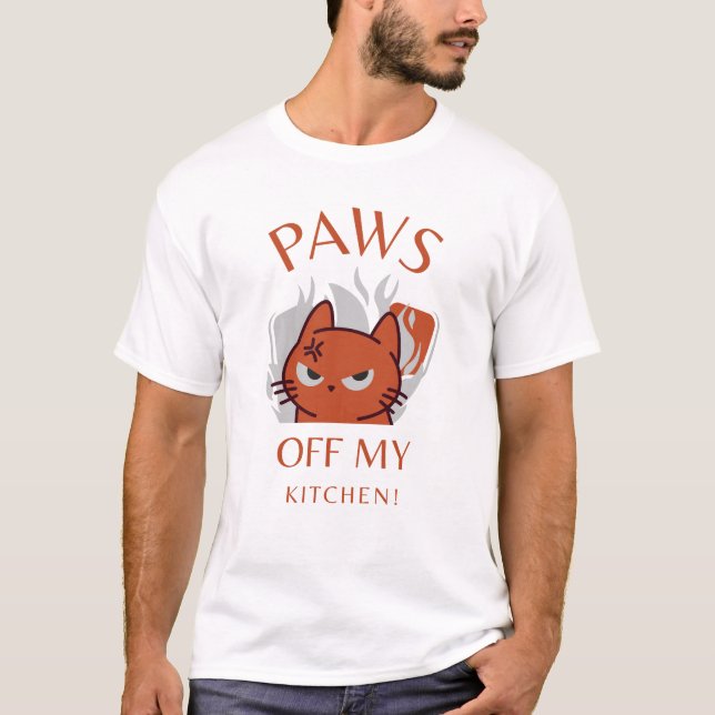 T-shirt Paws Off My Kitchen! - Cat Pickleball (Devant)
