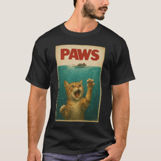 T-shirt PAWS Parodie Souris Chat Humoristique Chat Chasse