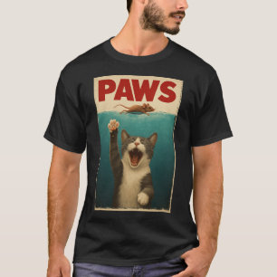 T-shirt PAWS Parodie Souris Chat Humoristique Chat Chasse