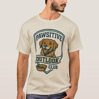 T-shirt Pawsitive Outlook Club Golden Retriever Chemise