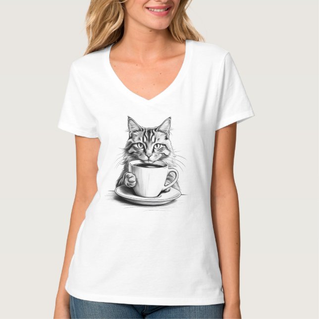 T-shirt Pawsitive Vibes & Coffee (Devant)