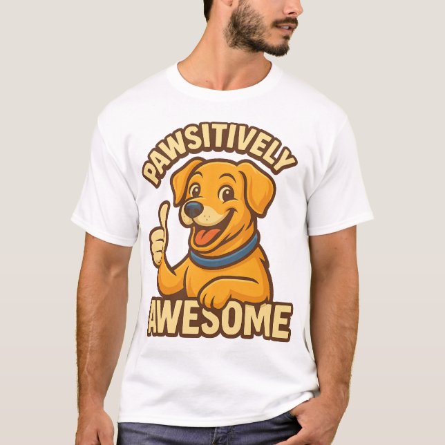 T-shirt Pawsitively Awesome (Devant)