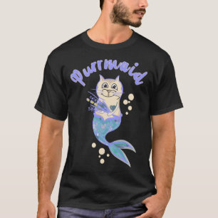 T-shirt Pawsome Purrmaid Chat Sirène Pour Les Filles Swimm
