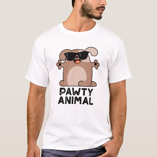 T-shirt Pawty Animal Funny Party Chien Pun (Devant)