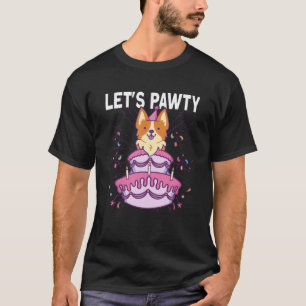 T-shirt Pawty anniversaire Dog Anniversaire de enfant Corg