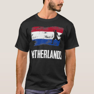 T-shirt Pays-Bas Flag Jersey Dutch Soccer Team Néerlandai