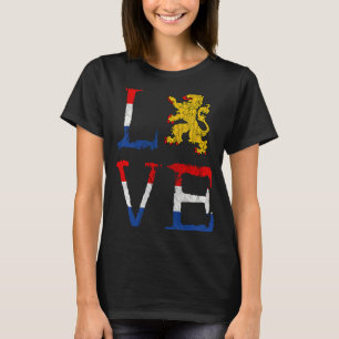 T-shirt Pays-Bas Love Holland Love Oranje Lion Crest Ne