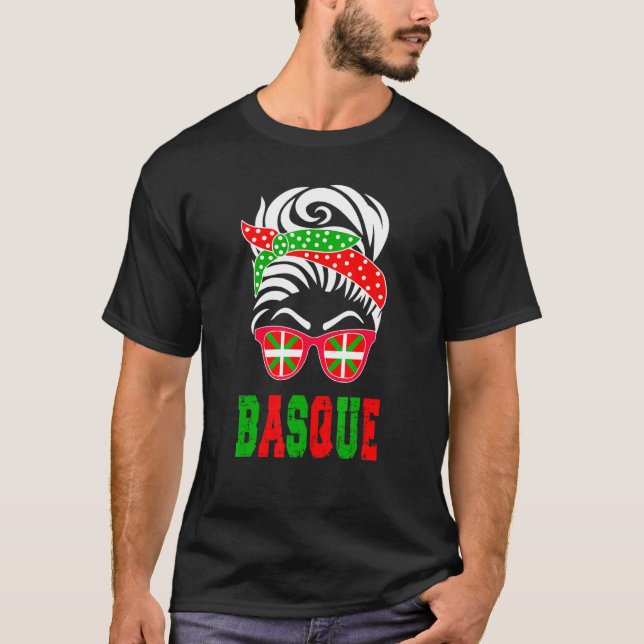 T-shirt Pays basque Drapeau Fille basque (Devant)